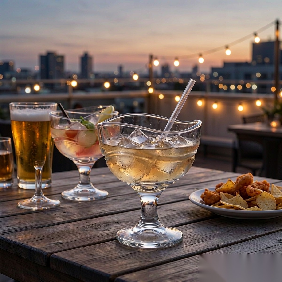 polycarbonate PC bar / milk tea / beverage  terrace party scene