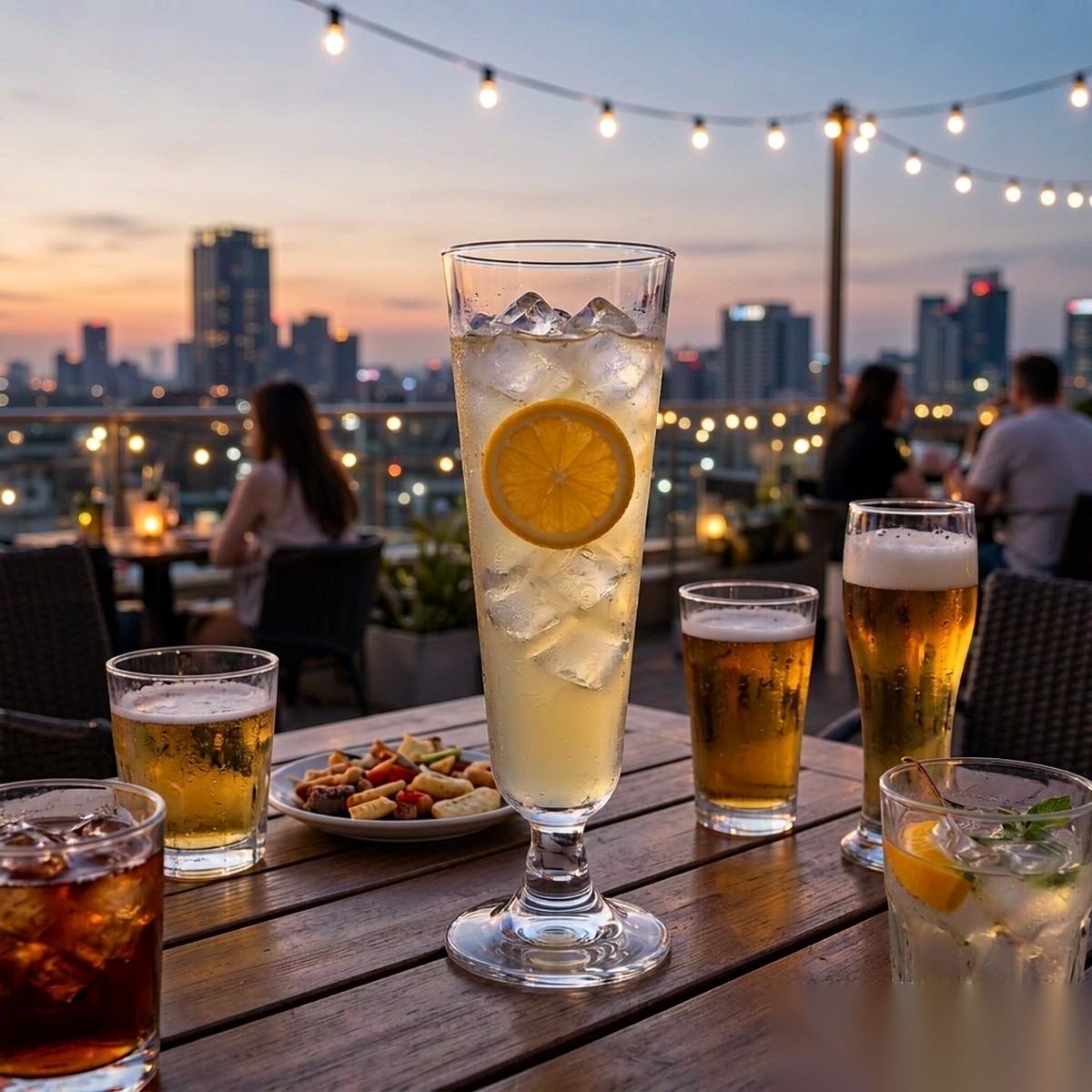 polycarbonate PC bar / milk tea / beverage  terrace party scene
