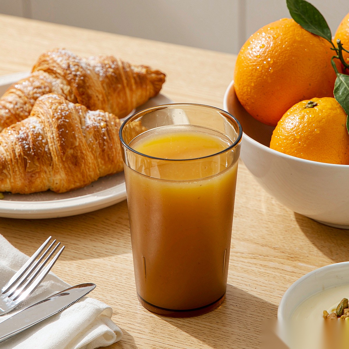 polycarbonate PC frosted glass breakfast juice scene