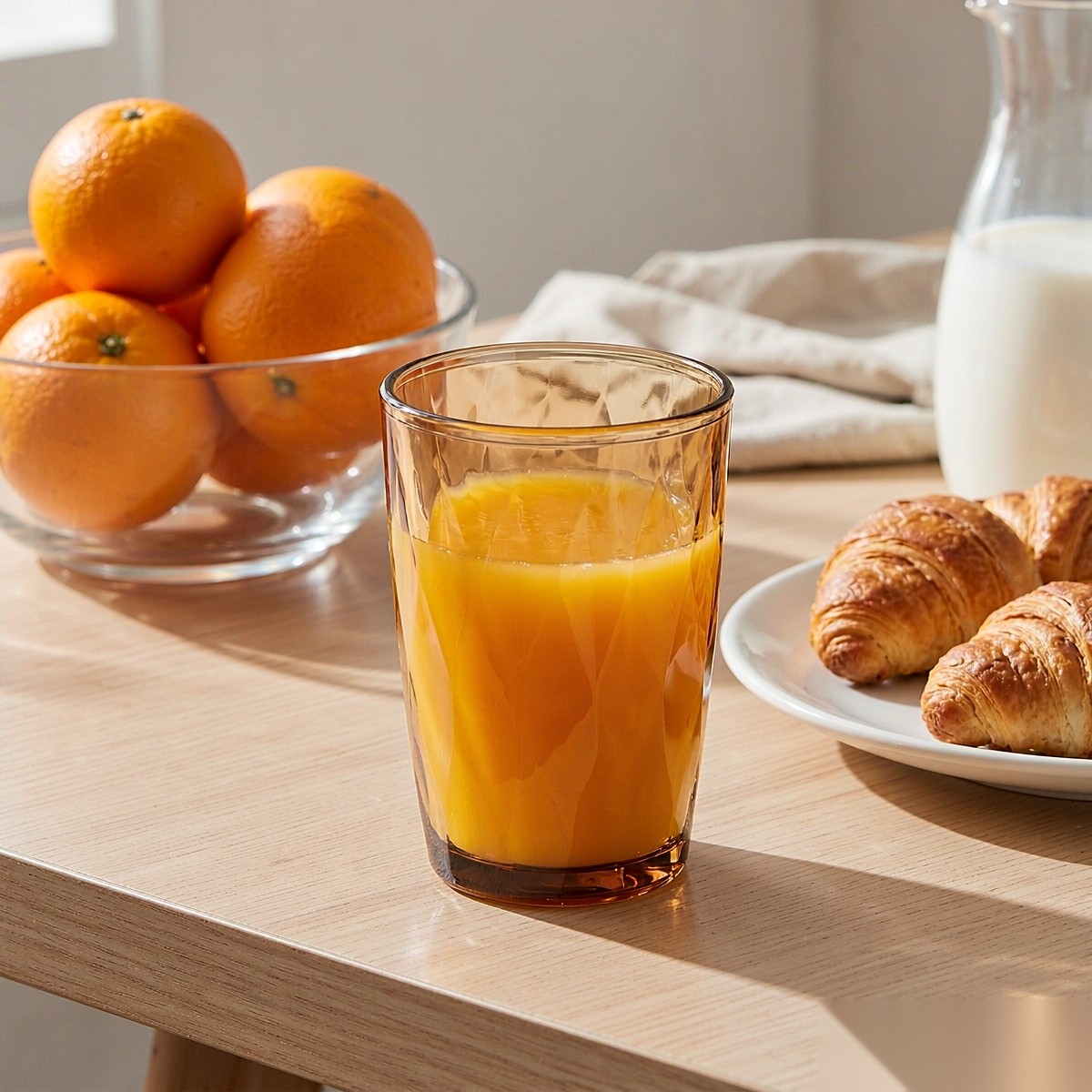 polycarbonate PC diamond glass breakfast juice scene