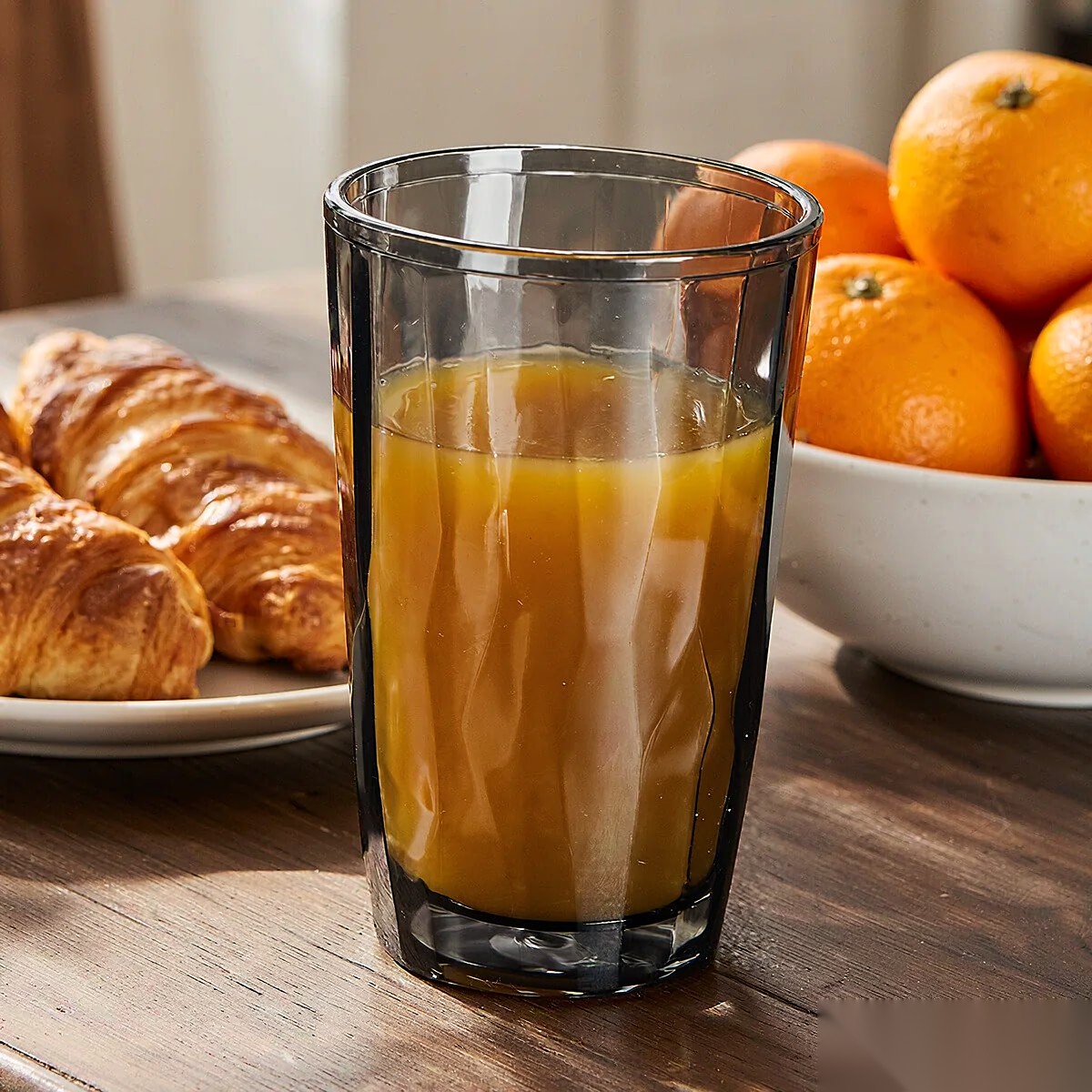 polycarbonate PC diamond glass  breakfast juice scene