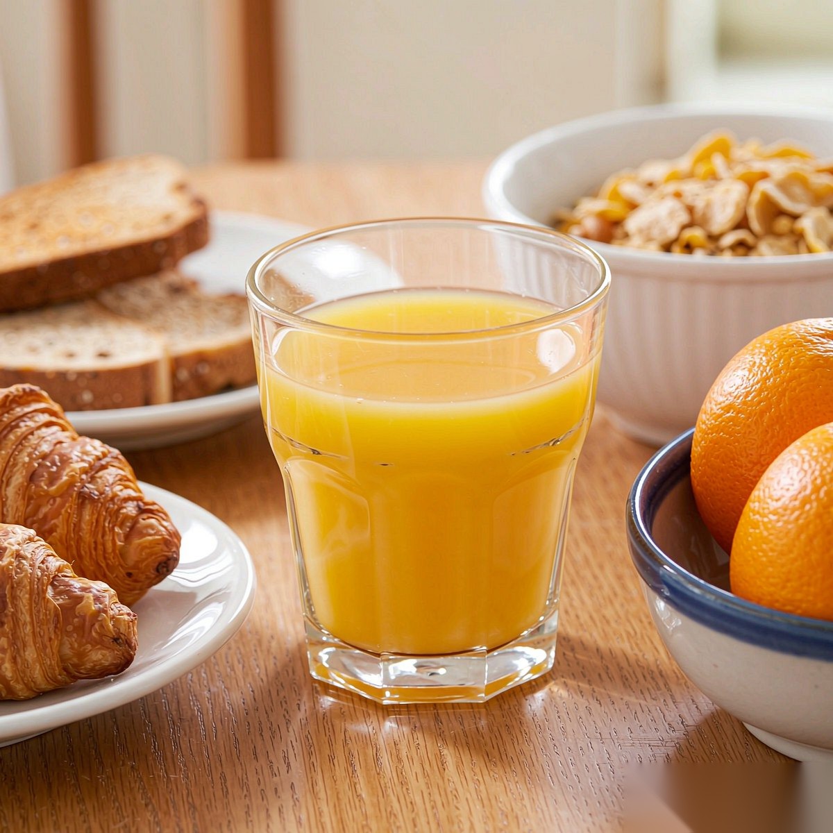 polycarbonate PC octagonal glass  breakfast juice scene