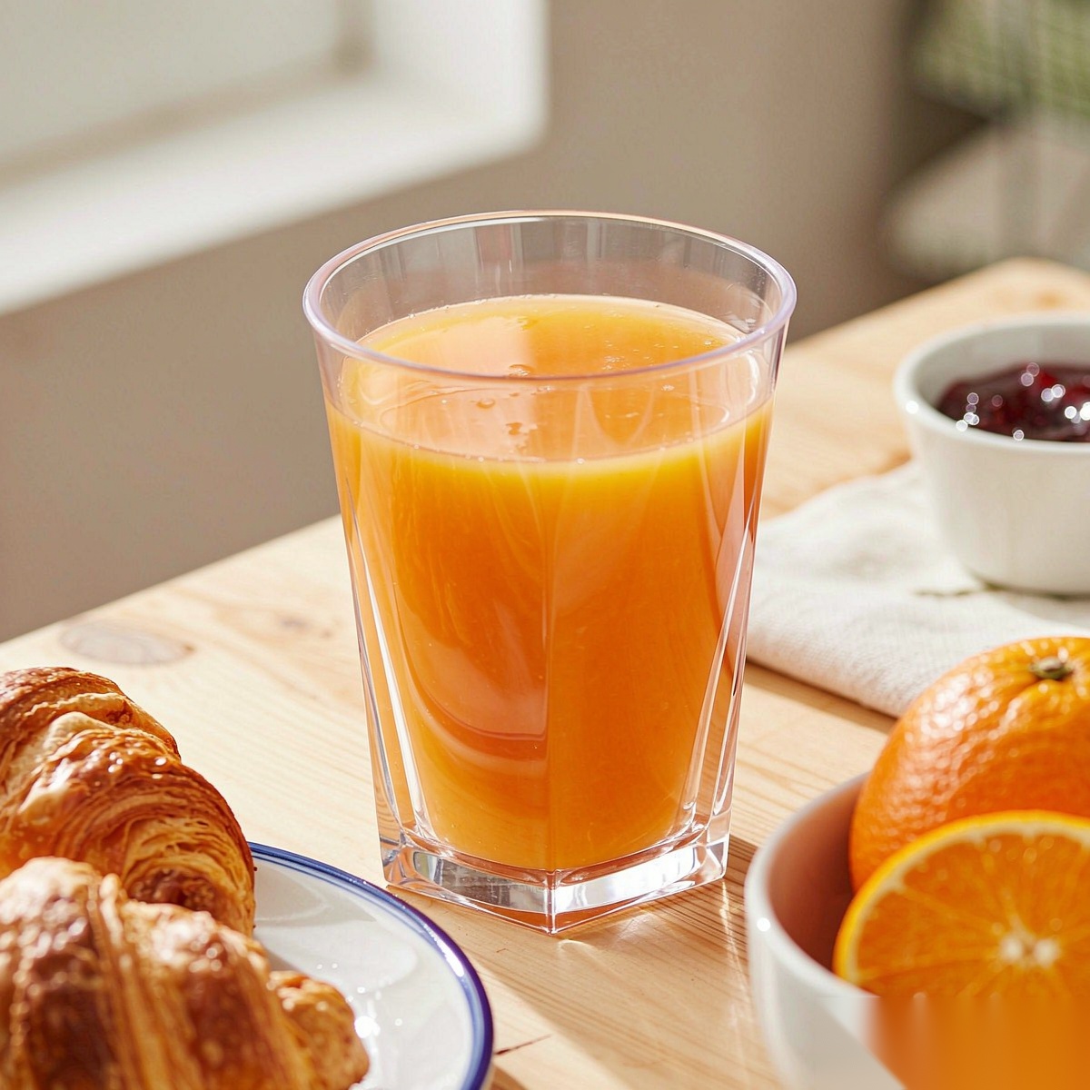 plastic pentagon juice cup for hotel breakfast buffet
