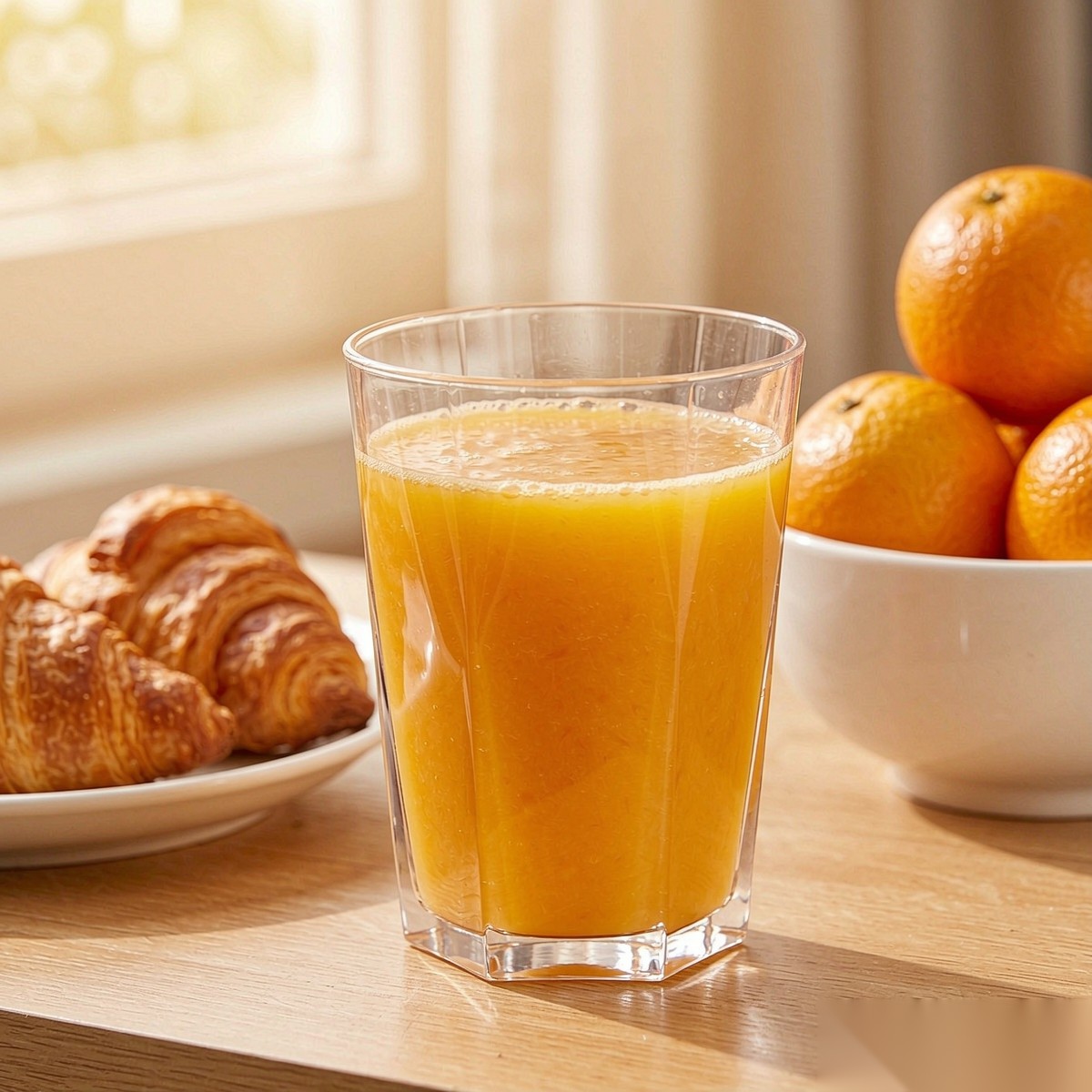 polycarbonate PC pentagonal glass breakfast juice scene