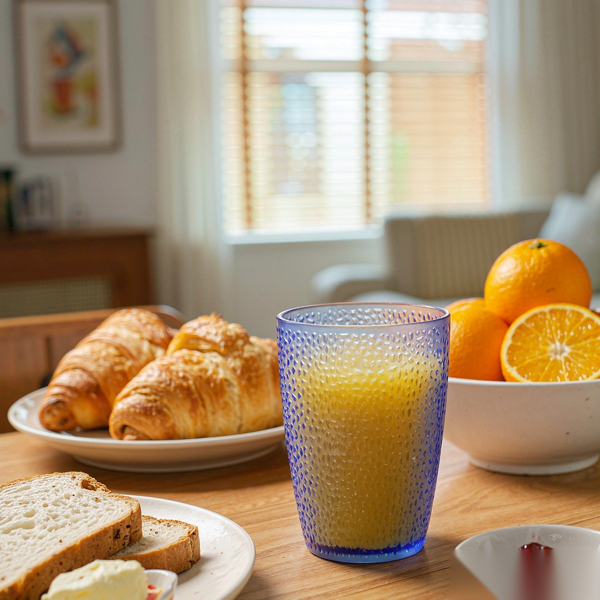 polycarbonate PC polka dot glass breakfast juice scene