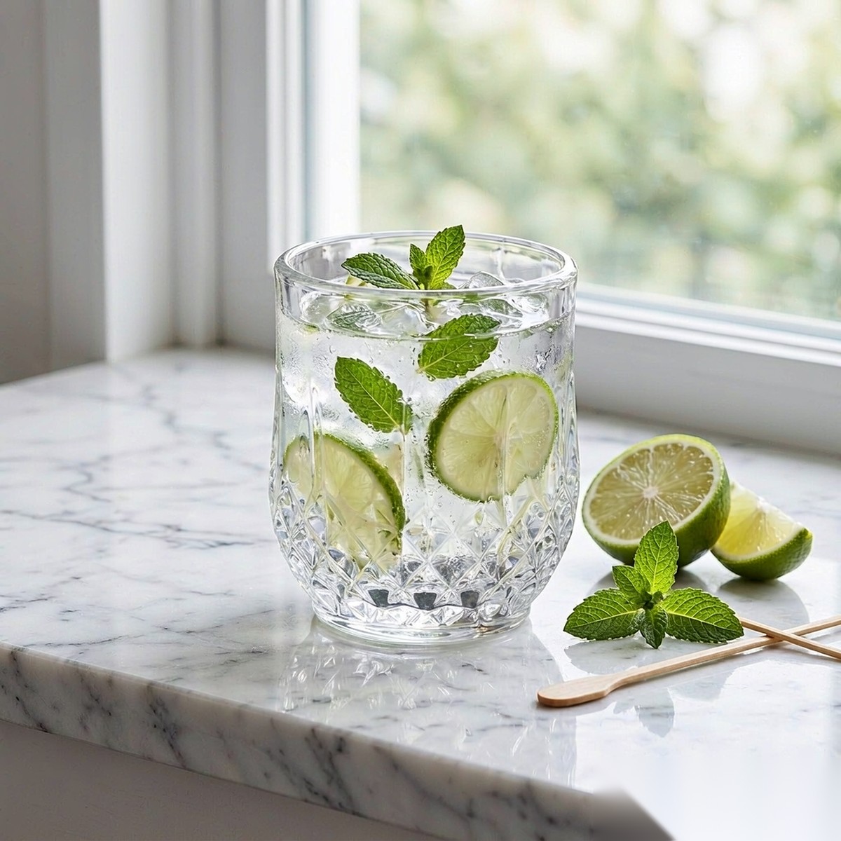 polycarbonate PC bar / milk tea / beverage garnish closeup scene