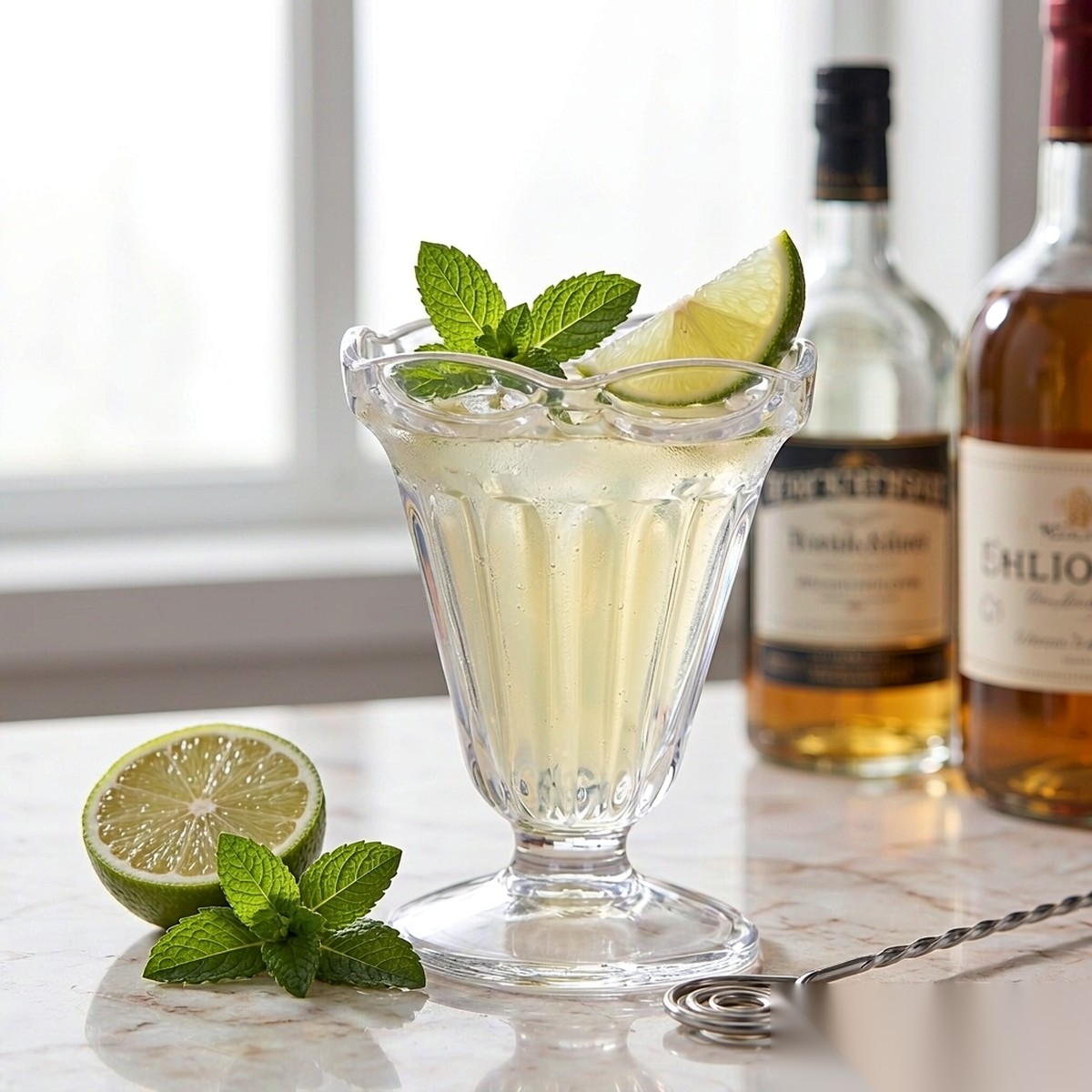 polycarbonate PC bar / milk tea / beverage garnish closeup scene