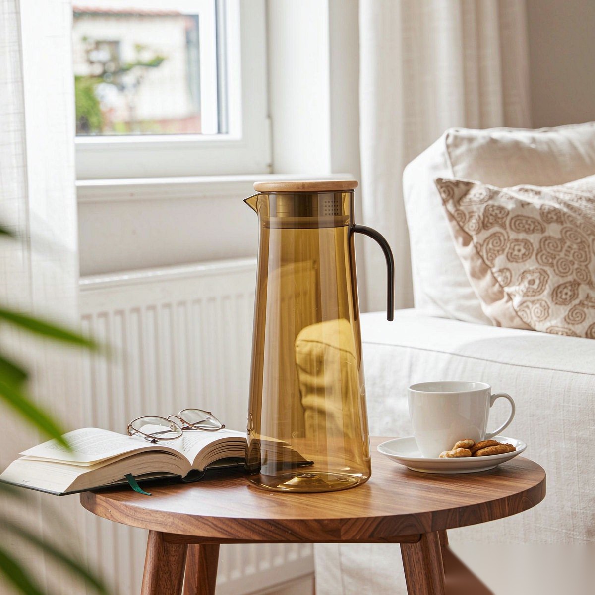 detail 05 by 9160a elsjoy acrylic water pitcher 1500ml gray steel living room afternoon tea scene