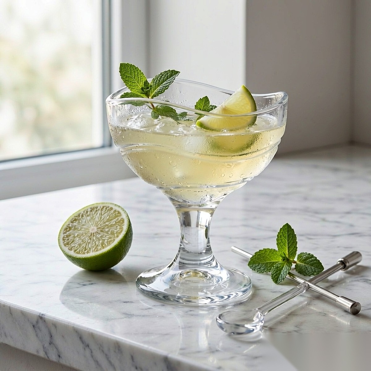 polycarbonate PC bar / milk tea / beverage garnish closeup scene