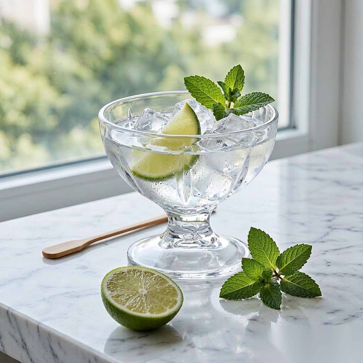 polycarbonate PC bar / milk tea / beverage garnish closeup scene