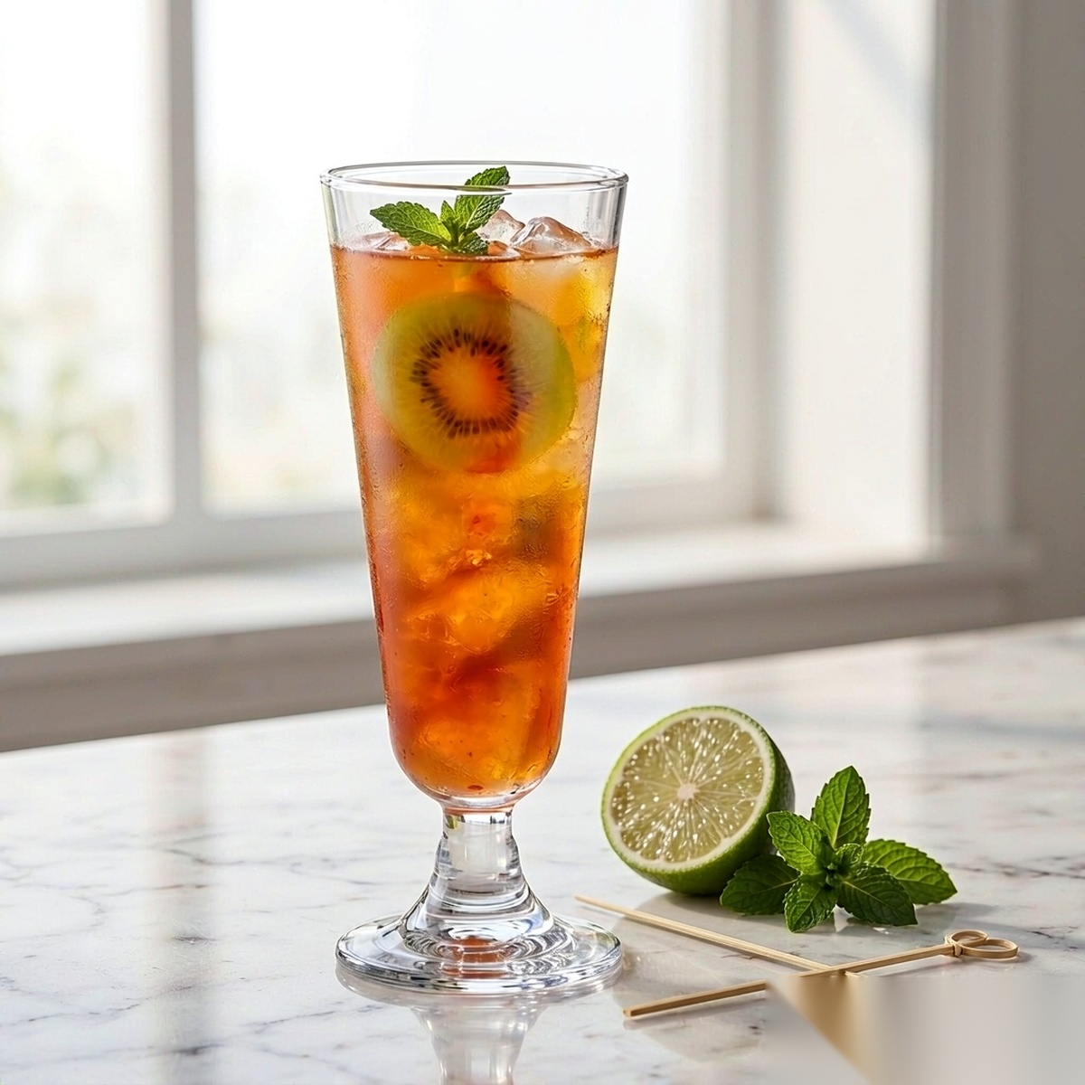 polycarbonate PC bar / milk tea / beverage  garnish closeup scene