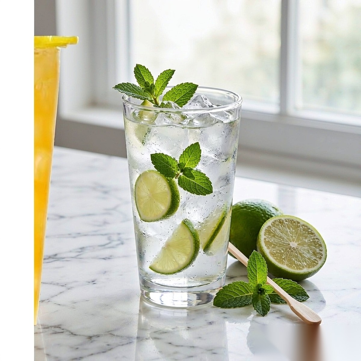 polycarbonate PC bar / milk tea / beverage  garnish closeup scene