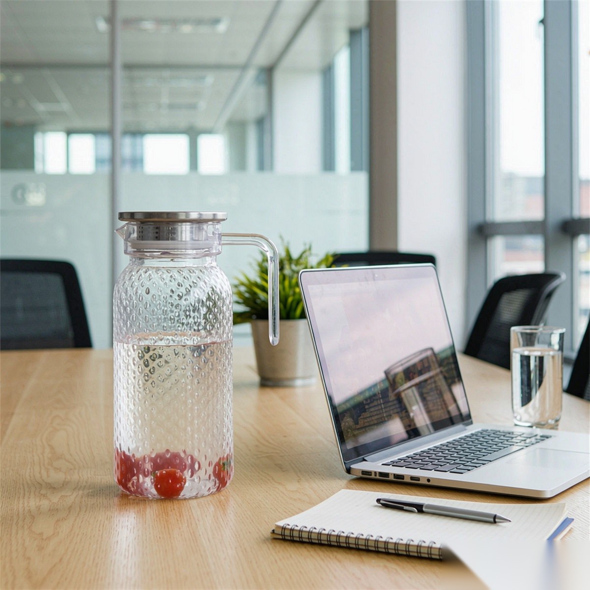 detail 06 by 9148 elsjoy acrylic water pitcher 1500ml trans steel office meeting scene