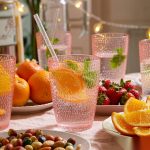 detail 06 by 9309c elsjoy acrylic dot textured tumbler cup 210ml pink std friends gathering scene