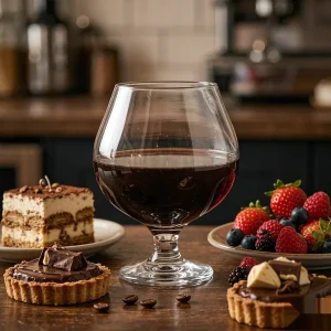 detail BY 9912E elsjoy acrylic brandy snifter 250ml clear transparent glass dessert table scene 11